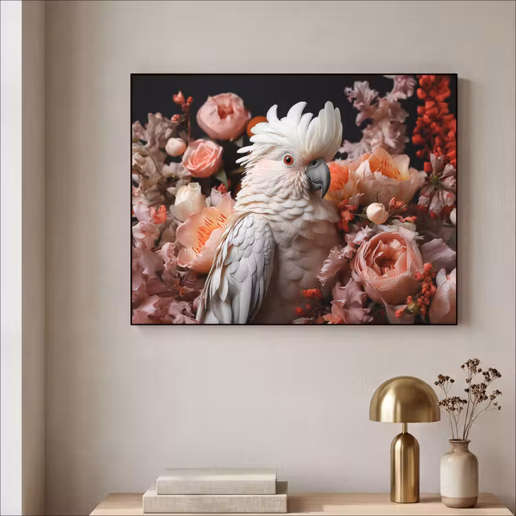 Art Frame - Kaketoe - Dier - Natuur - Botanisch - Bloemen - Roze — 3