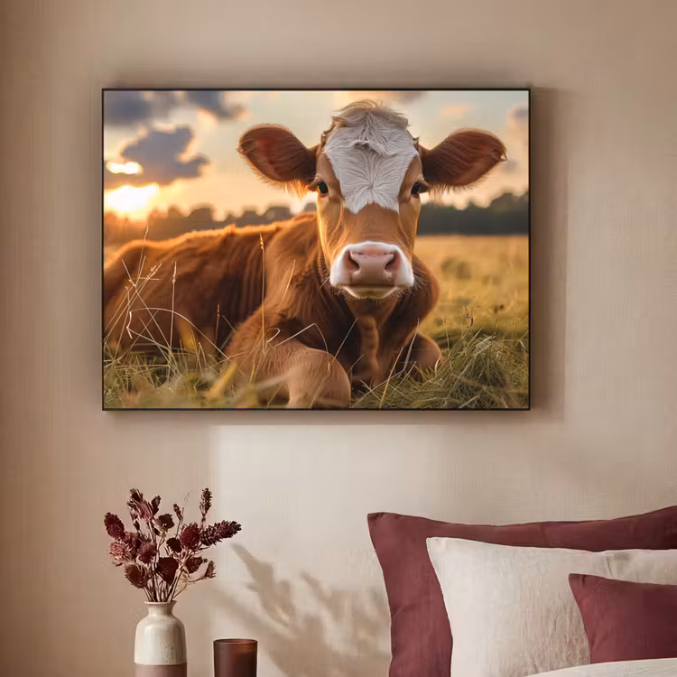 Art Frame - Koe - Dier - Weiland - Gras - Dieren - Natuur — 2