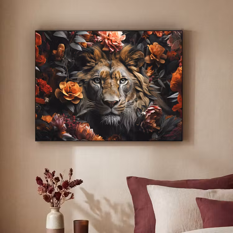 Art Frame - Leeuw - Dier - Natuur - Bloemen - Botanisch — 2