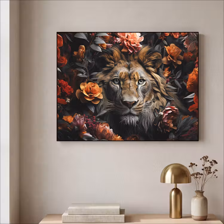 Art Frame - Leeuw - Dier - Natuur - Bloemen - Botanisch — 3