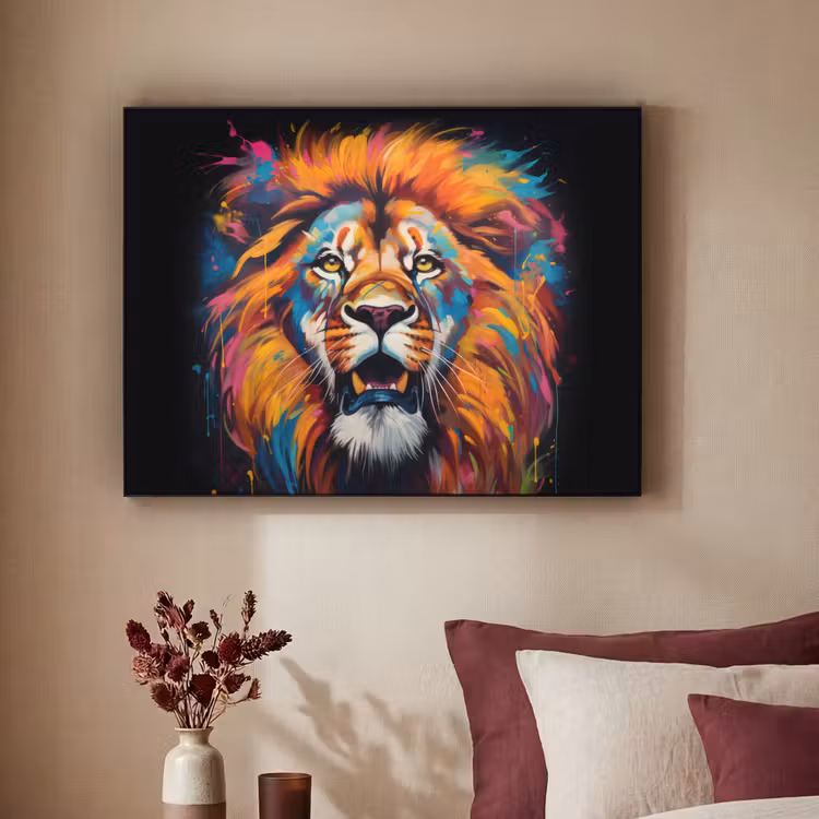Art Frame - Leeuw - Graffiti - Dieren - Zwart — 2