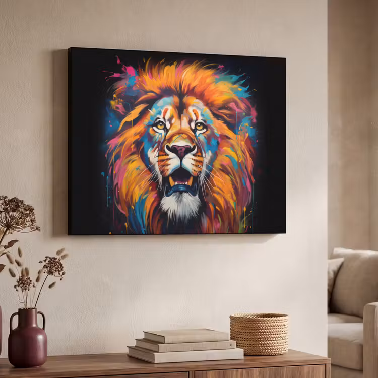 Art Frame - Leeuw - Graffiti - Dieren - Zwart — 4