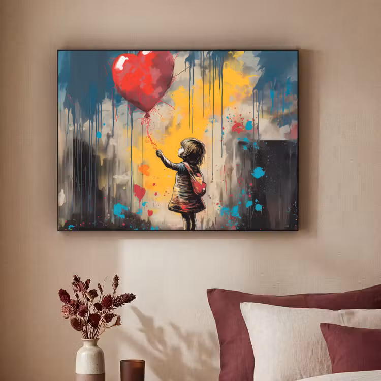 Art Frame - Meisje - Ballon - Hart - Graffiti — 2