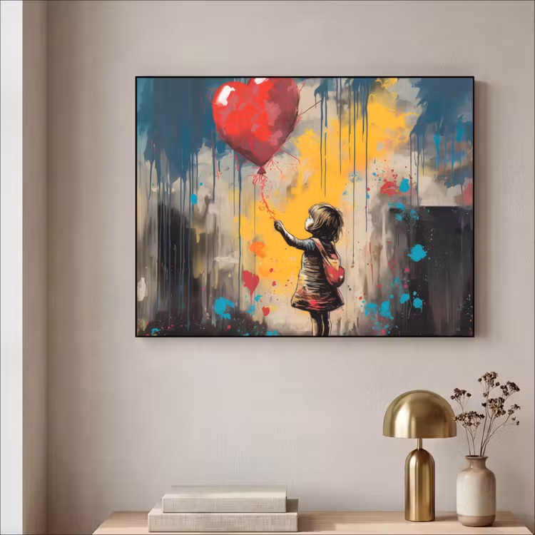 Art Frame - Meisje - Ballon - Hart - Graffiti — 3