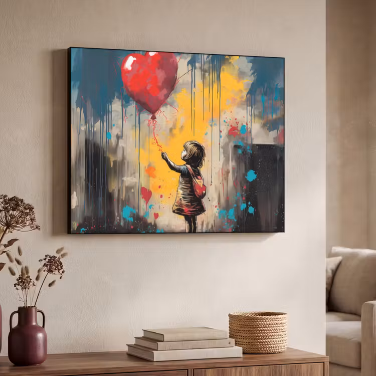 Art Frame - Meisje - Ballon - Hart - Graffiti — 4