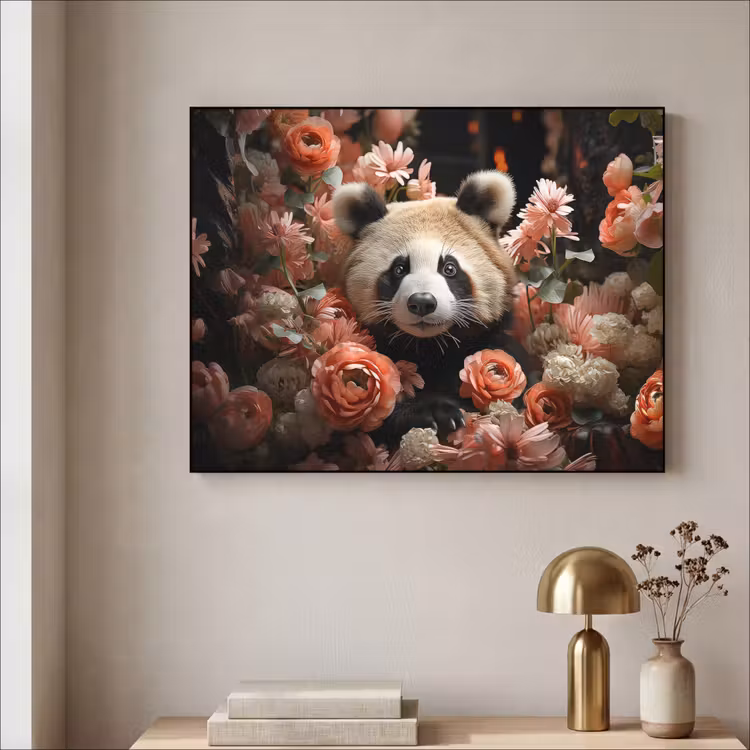 Art Frame - Panda - Dier - Bloemen - Natuur - Botanisch — 3