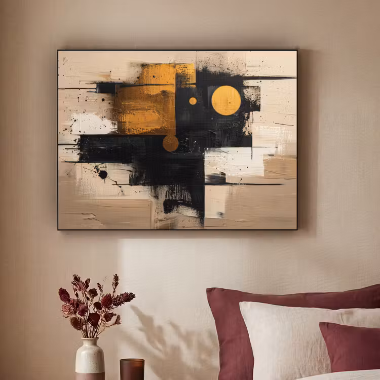 Art Frame - Abstract - Zwart - Goud - Modern — 2