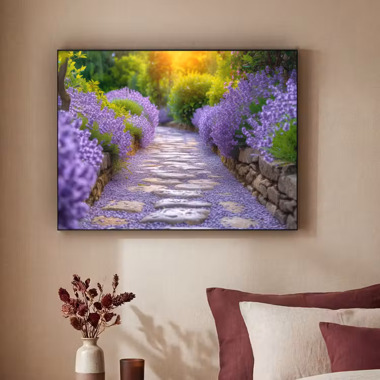 Art Frame - Bloemen - Pad - lavendel - Tuin — 2