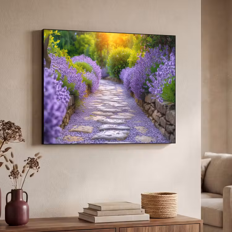 Art Frame - Bloemen - Pad - lavendel - Tuin — 4