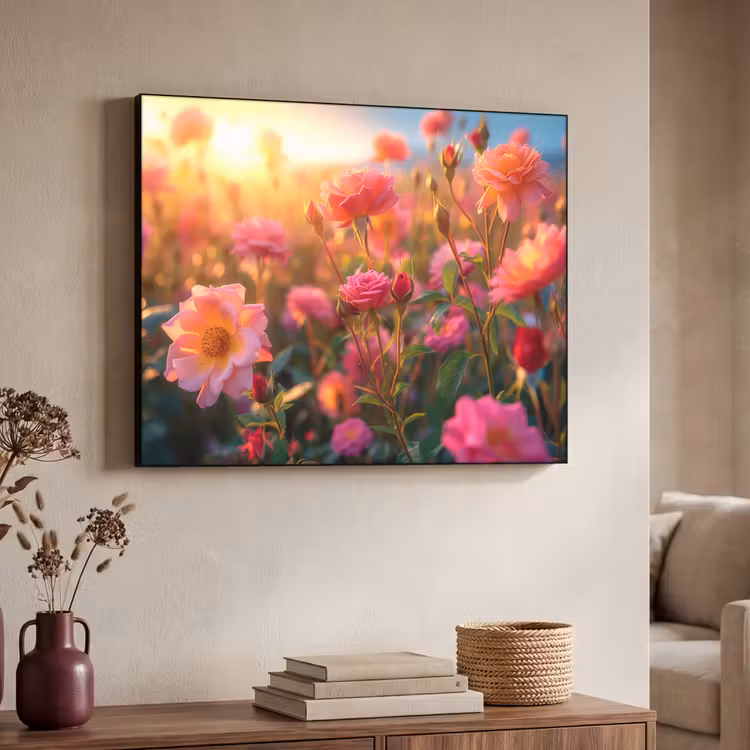 Art Frame - Bloemen - Rozen - Natuur - Roze - Bloem — 4