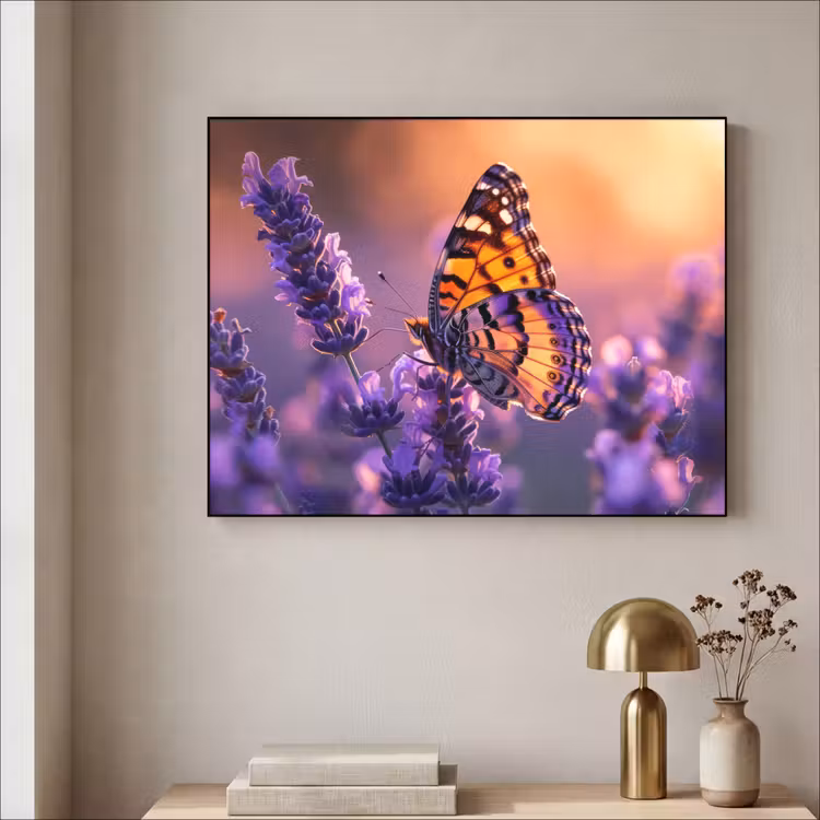 Art Frame - Bloemen - Vlinder - Lavendel - Bloem - Natuur — 3