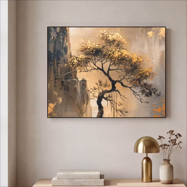 Art Frame - Boom - Goud - Landschap - Verf — 3