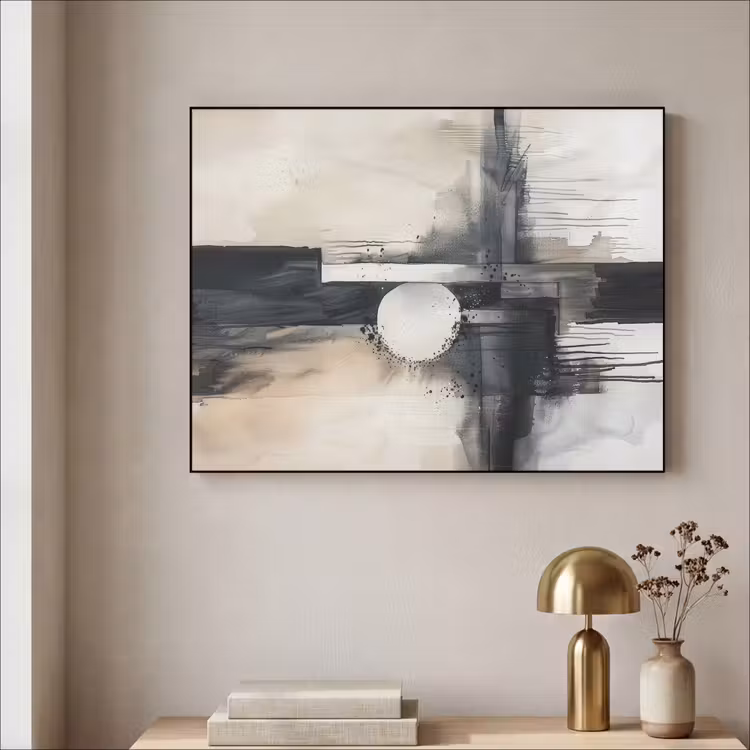 Art Frame - Abstract - Zwart wit - Verf - Modern — 3