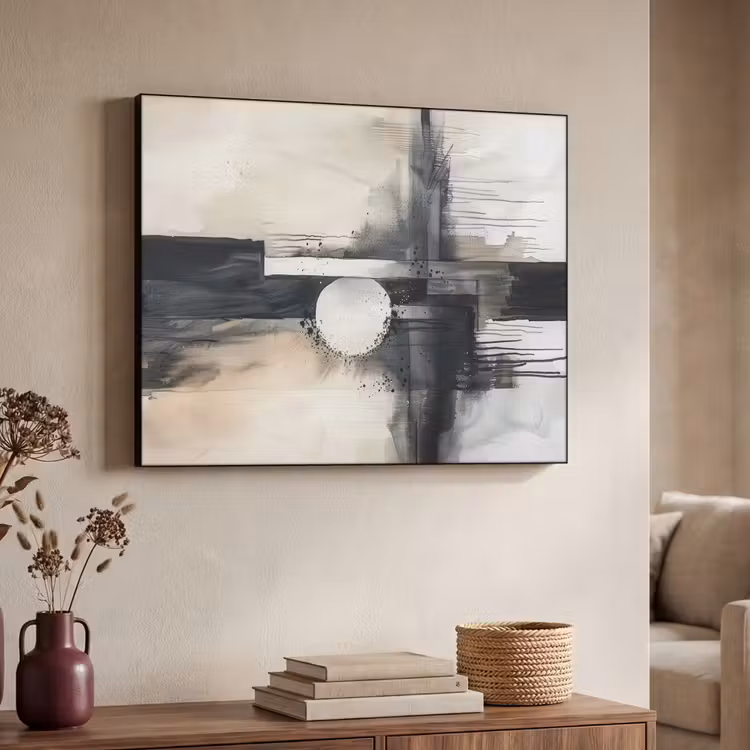 Art Frame - Abstract - Zwart wit - Verf - Modern — 4