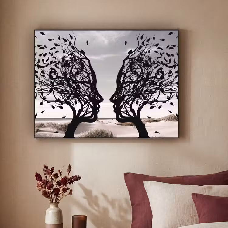 Art Frame - Bomen - Gezicht - Bladeren - Moderne kunst — 2