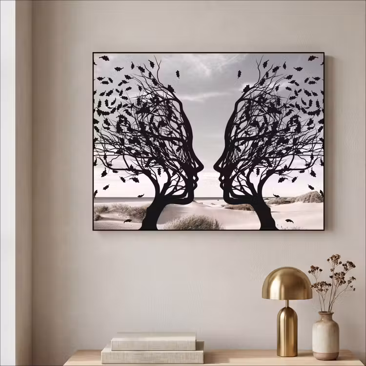 Art Frame - Bomen - Gezicht - Bladeren - Moderne kunst — 3