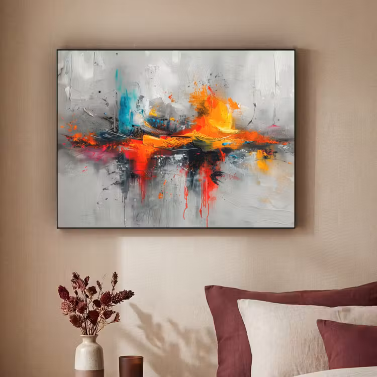 Art Frame - Modern - Oranje - Grijs - Kunst — 2