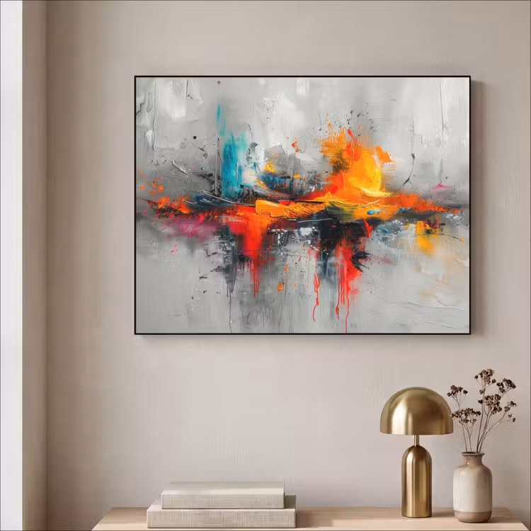 Art Frame - Modern - Oranje - Grijs - Kunst — 3