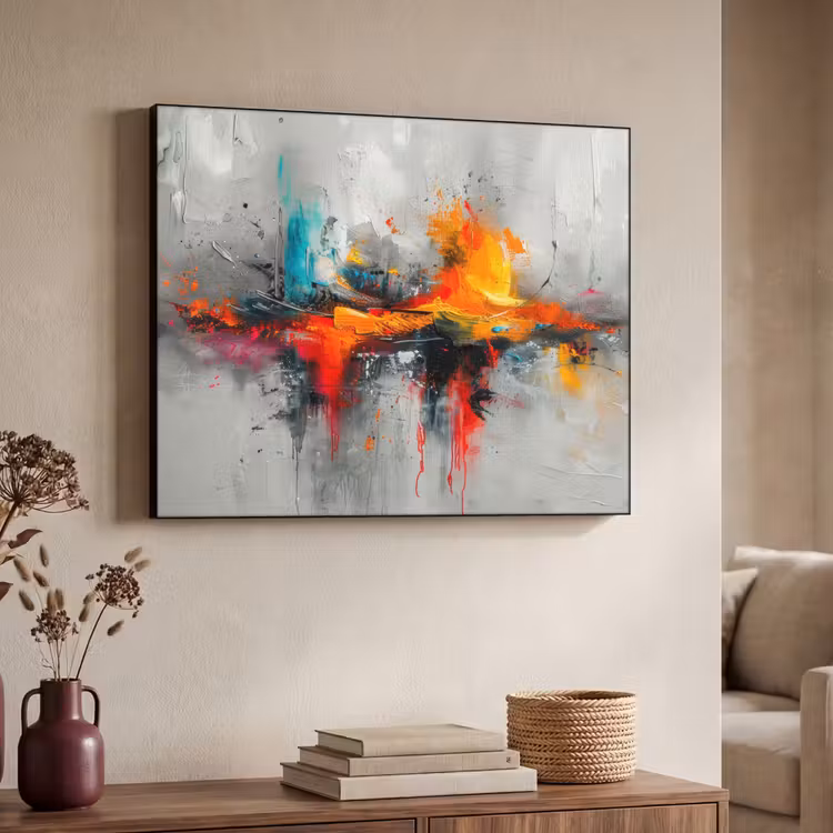Art Frame - Modern - Oranje - Grijs - Kunst — 4