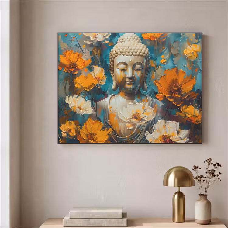 Art Frame - Buddha - Bloemen - Kleurrijk - Modern — 3