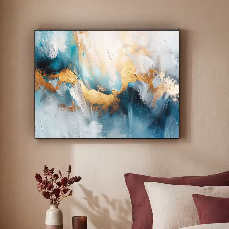 Art Frame - Abstract - Kunst - Gold - Blauw — 2