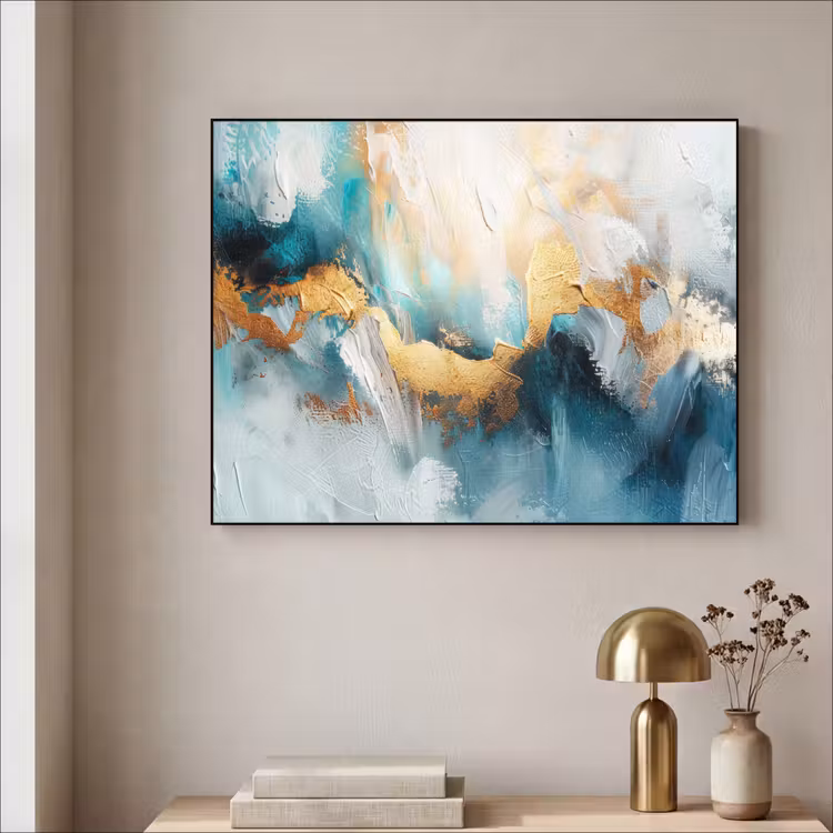 Art Frame - Abstract - Kunst - Gold - Blauw — 3