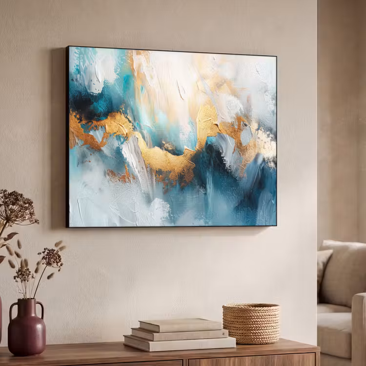 Art Frame - Abstract - Kunst - Gold - Blauw — 4