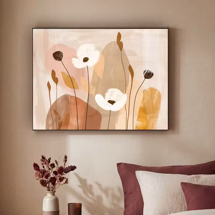 Art Frame - Bloemen - Abstract - Beige - Line art — 2