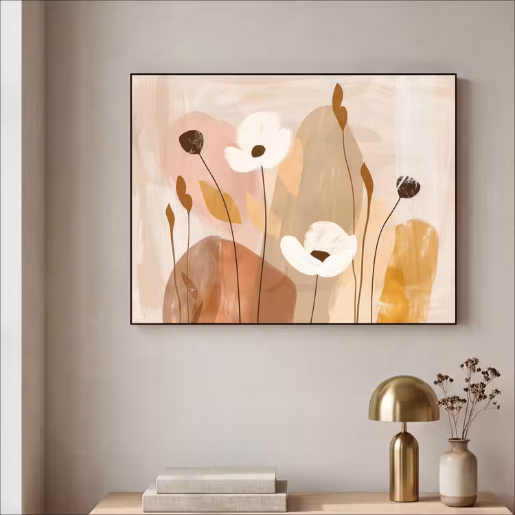 Art Frame - Bloemen - Abstract - Beige - Line art — 3