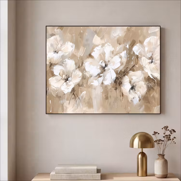 Art Frame - Bloemen - Beige - Abstract - Modern — 3