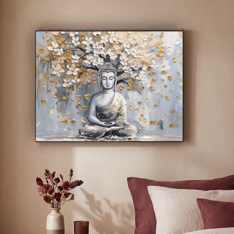 Art Frame - Boeddha - Bloemen - Boom - Goud - Modern — 2