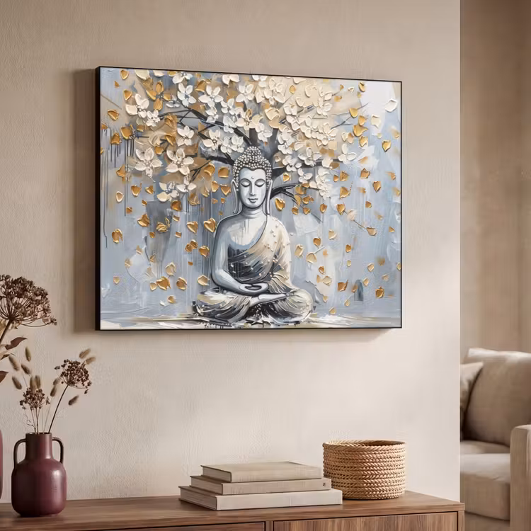 Art Frame - Boeddha - Bloemen - Boom - Goud - Modern — 4
