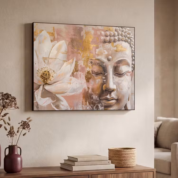 Art Frame - Buddha - Bloem - Goud - Roze - Abstract — 4