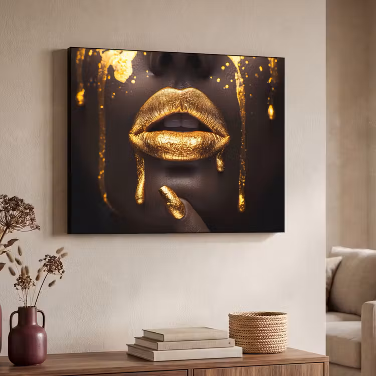 Art Frame - Gouden lippen - Gezicht - Vrouw - Modern — 4