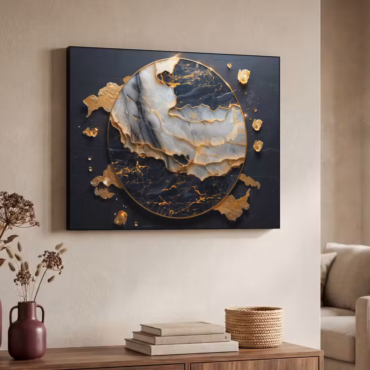 Art Frame - Kunst - Goud - Zwart - Modern - Abstract — 4