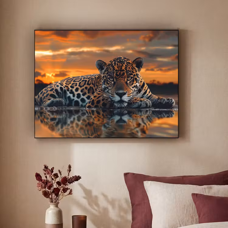 Art Frame - Natuur - Luipaard - Dier - Zonsondergang - Modern — 2
