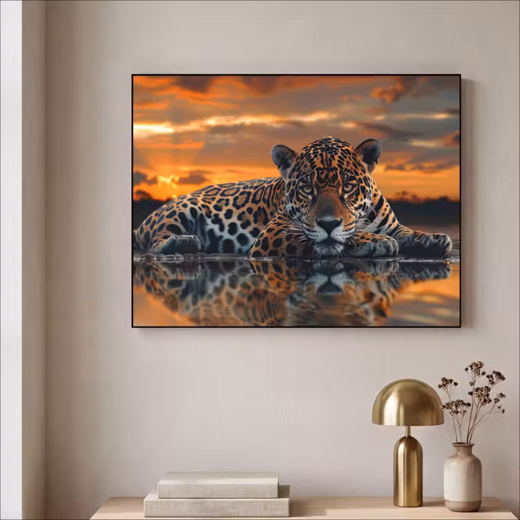 Art Frame - Natuur - Luipaard - Dier - Zonsondergang - Modern — 3
