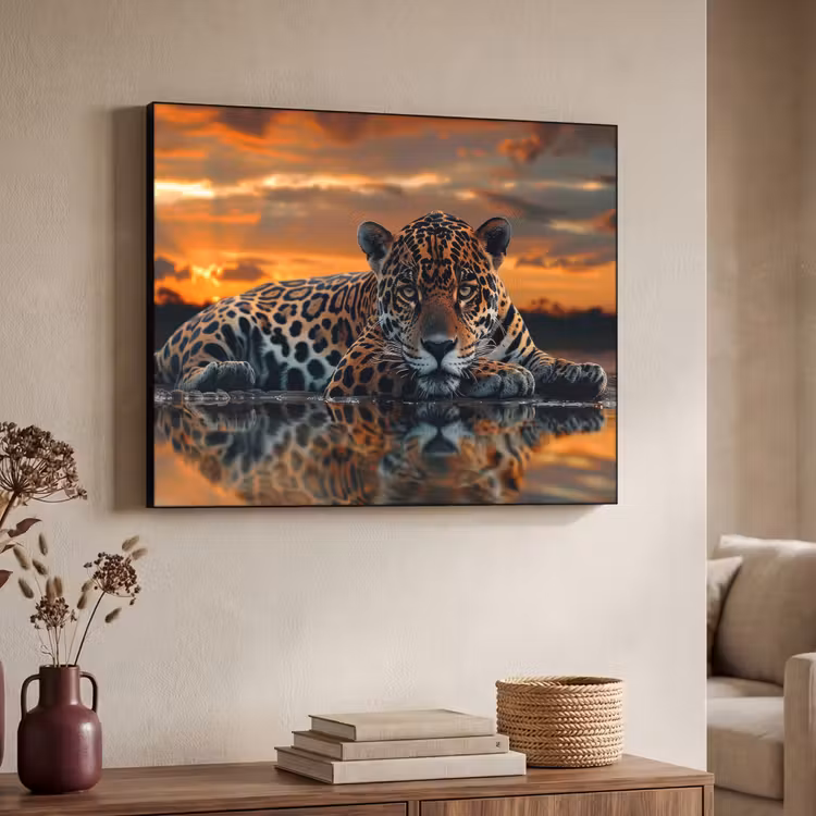Art Frame - Natuur - Luipaard - Dier - Zonsondergang - Modern — 4