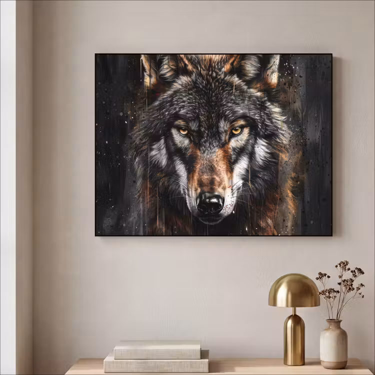 Art Frame - Dieren - Wolf - Portret - Zwart - Bruin — 3
