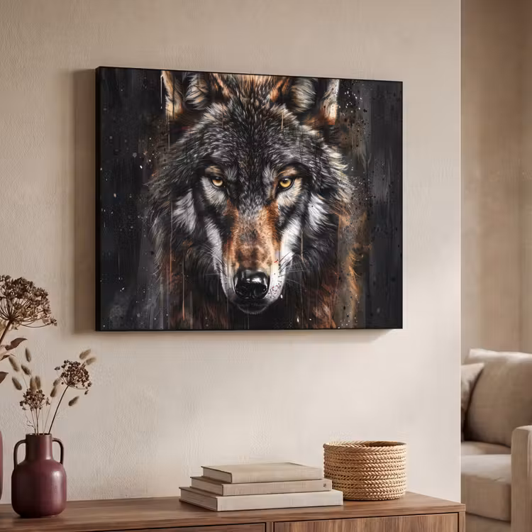 Art Frame - Dieren - Wolf - Portret - Zwart - Bruin — 4