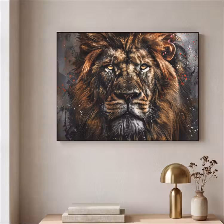 Art Frame - Leeuw - Dieren - Portret - Zwart - Luxe — 3