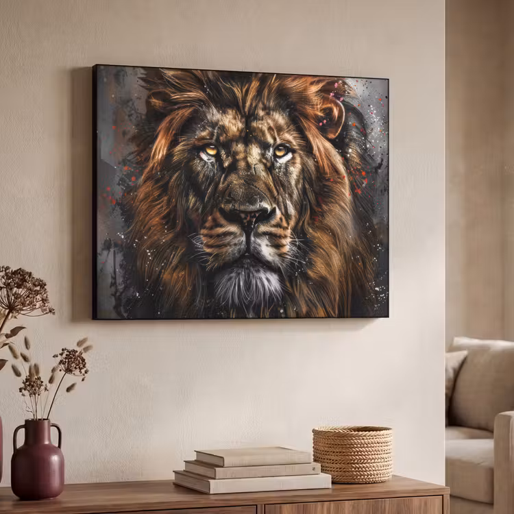 Art Frame - Leeuw - Dieren - Portret - Zwart - Luxe — 4