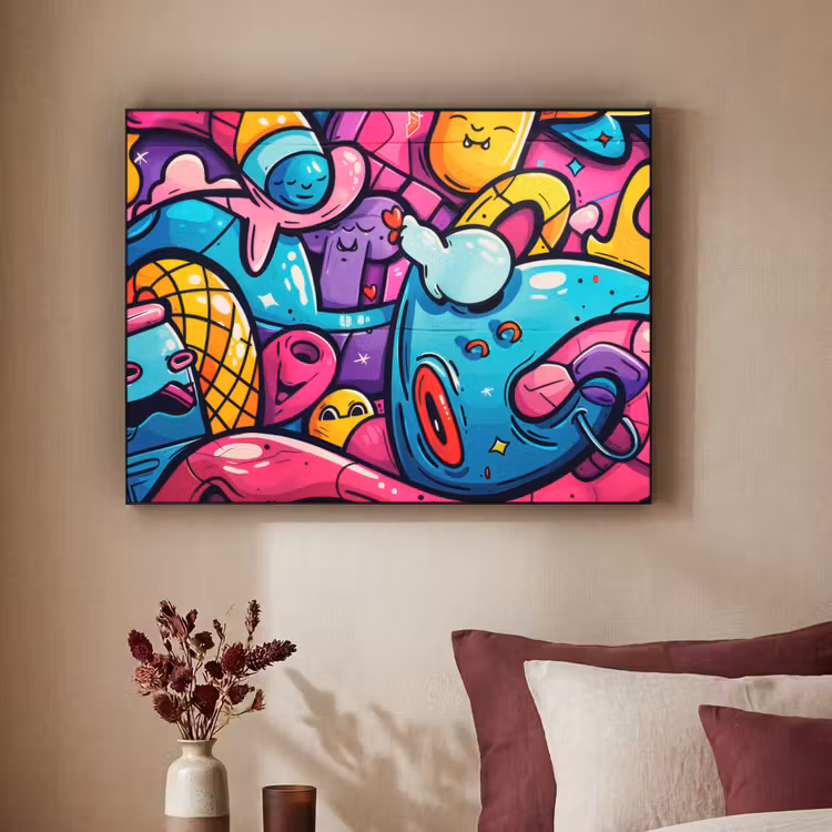 Art Frame - Abstract - Neon - Design - Kleurrijk - Graffiti — 2