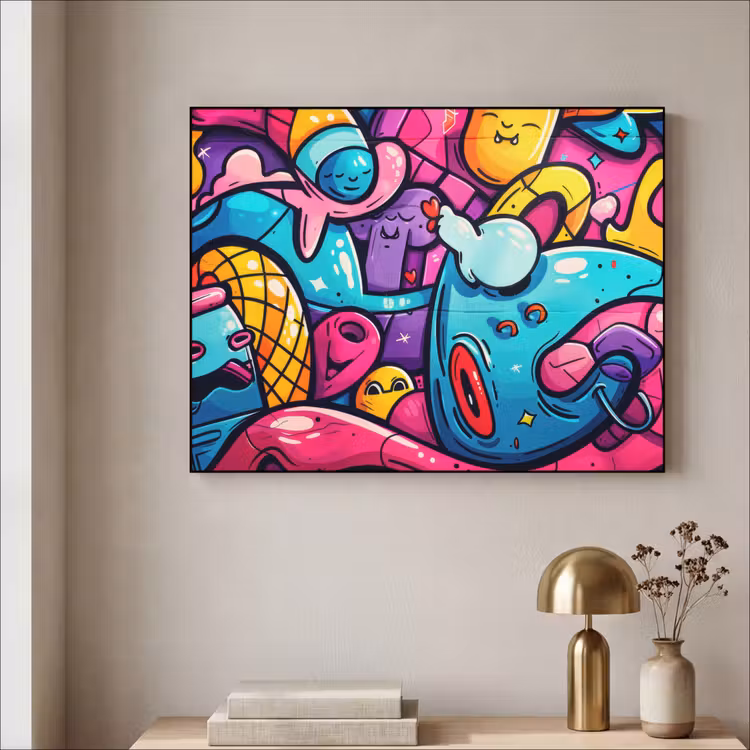 Art Frame - Abstract - Neon - Design - Kleurrijk - Graffiti — 3
