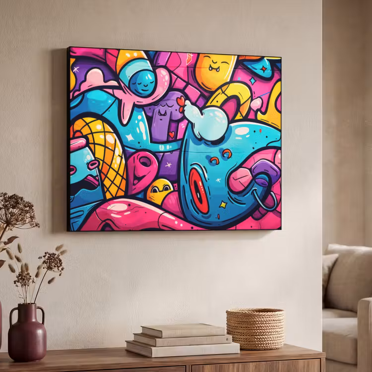 Art Frame - Abstract - Neon - Design - Kleurrijk - Graffiti — 4