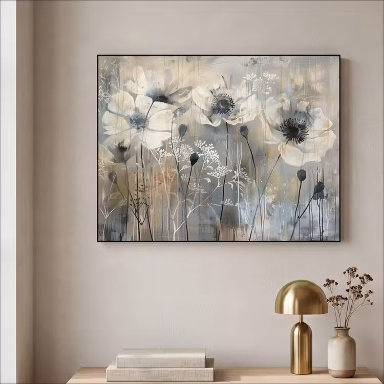 Art Frame - Bloemen - Planten - Grijs - Abstract — 3