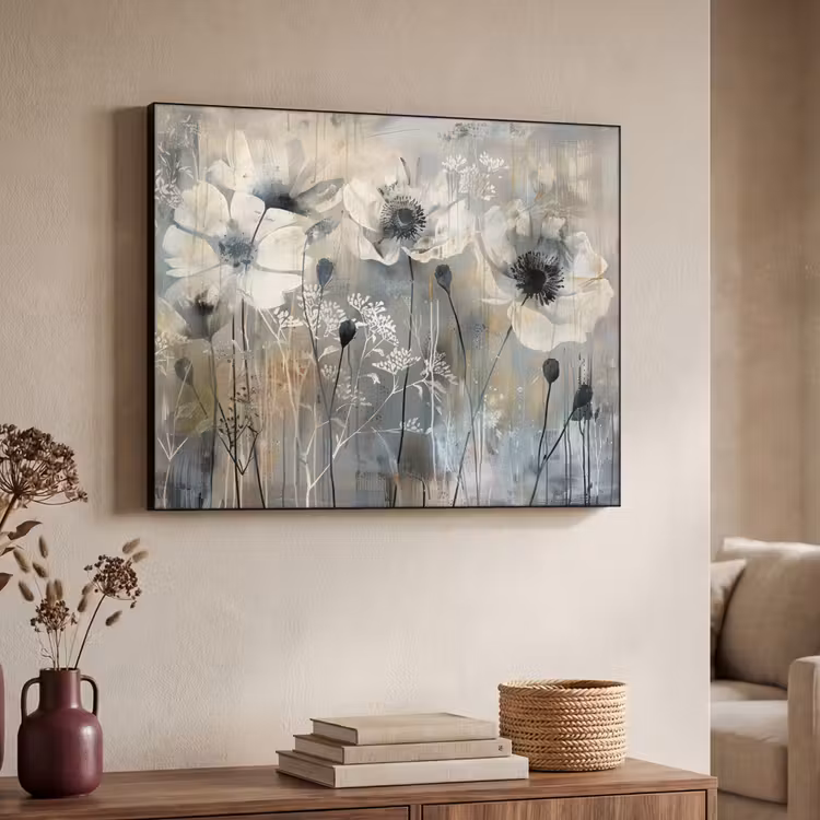 Art Frame - Bloemen - Planten - Grijs - Abstract — 4