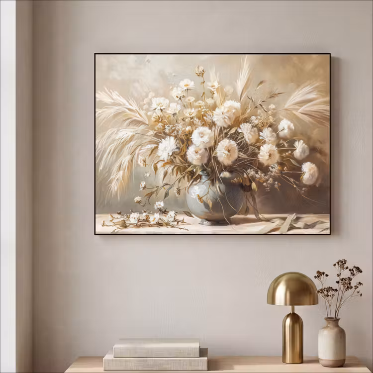 Art Frame - Bloemen - Vaas - Stilleven - Beige — 3