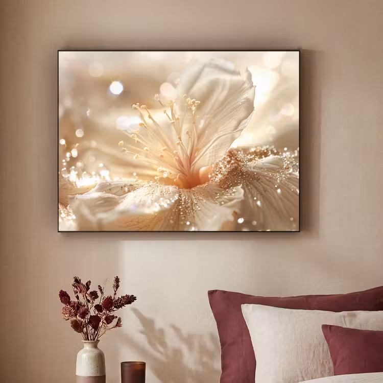 Art Frame - Bloem - Wit - Glitter - Goud - Modern — 2