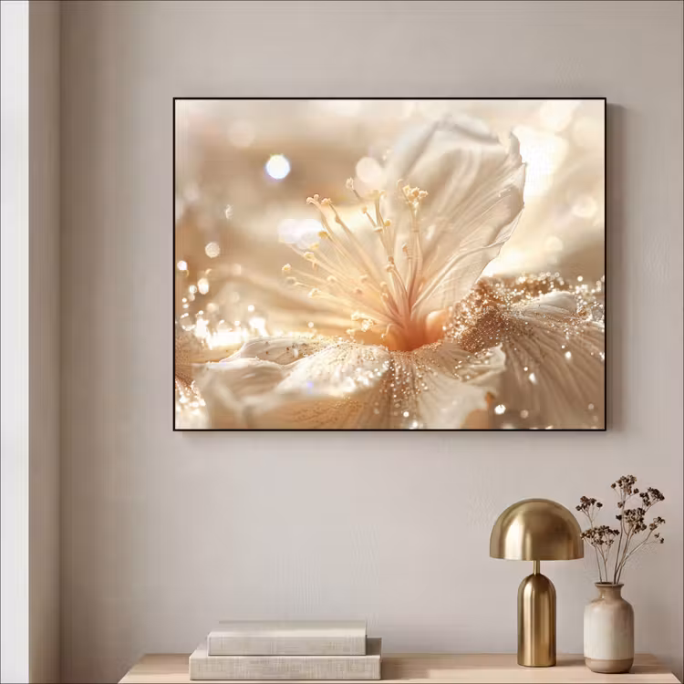 Art Frame - Bloem - Wit - Glitter - Goud - Modern — 3